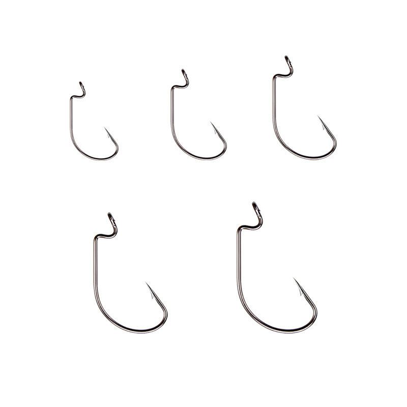 50 قطعة هوك دودة واسعة الكربون - مراجعة Fishing Hook Offset وسعره