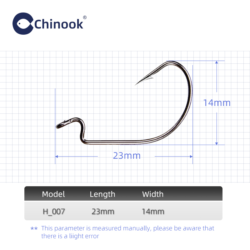 Chinook 20 قطعة واسعة دودة تكس - مراجعة Fishing Hook Offset وسعره