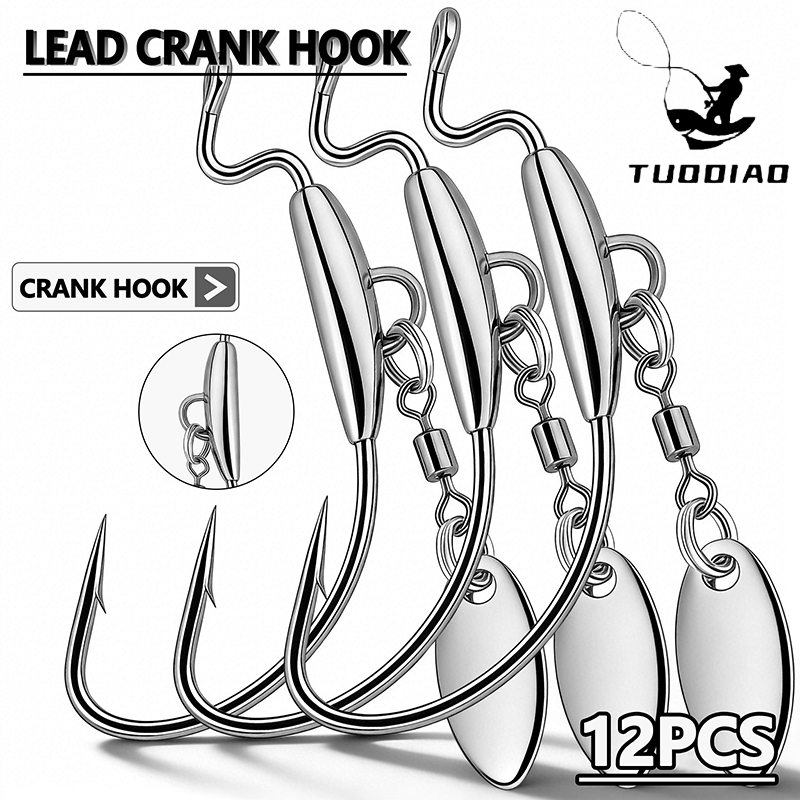 [TUODIAO] مجموعة رؤوس تهزهز بخ - مراجعة Fishing Hook Weedless وسعره