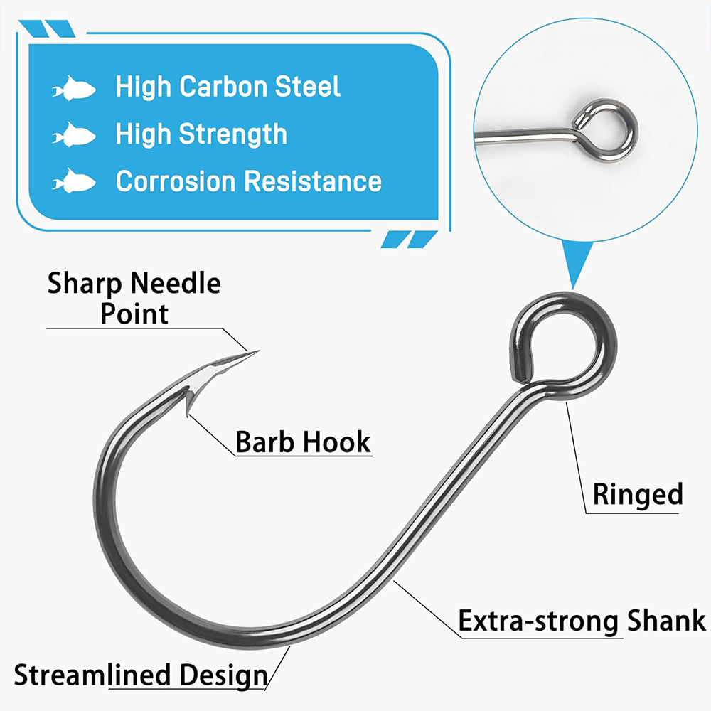 70 قطعة خطاف واحد مضمن لصيد ال - مراجعة Fishing Hook Offset وسعره